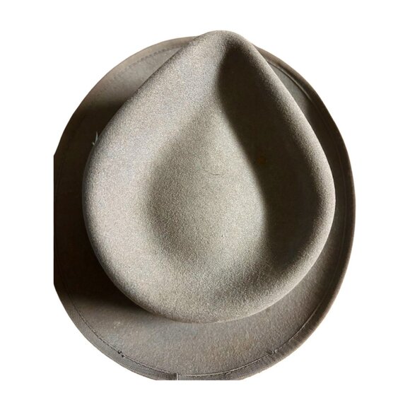 80's Dorfman Pacific co inc. men's Taupe Fedora Dynafelt wool size 7 1/8 - Picture 5 of 10